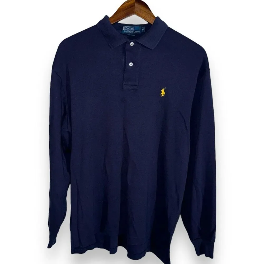 Navy Polo Ralph Lauren L/S Soft Touch Polo Shirt Size M